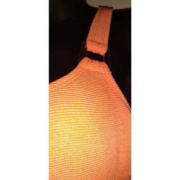 Vintage Baja Blue Swimsuit Sz 8 One Piece Neon Orange Tank Style Silver Detail - Picture 4 of 16